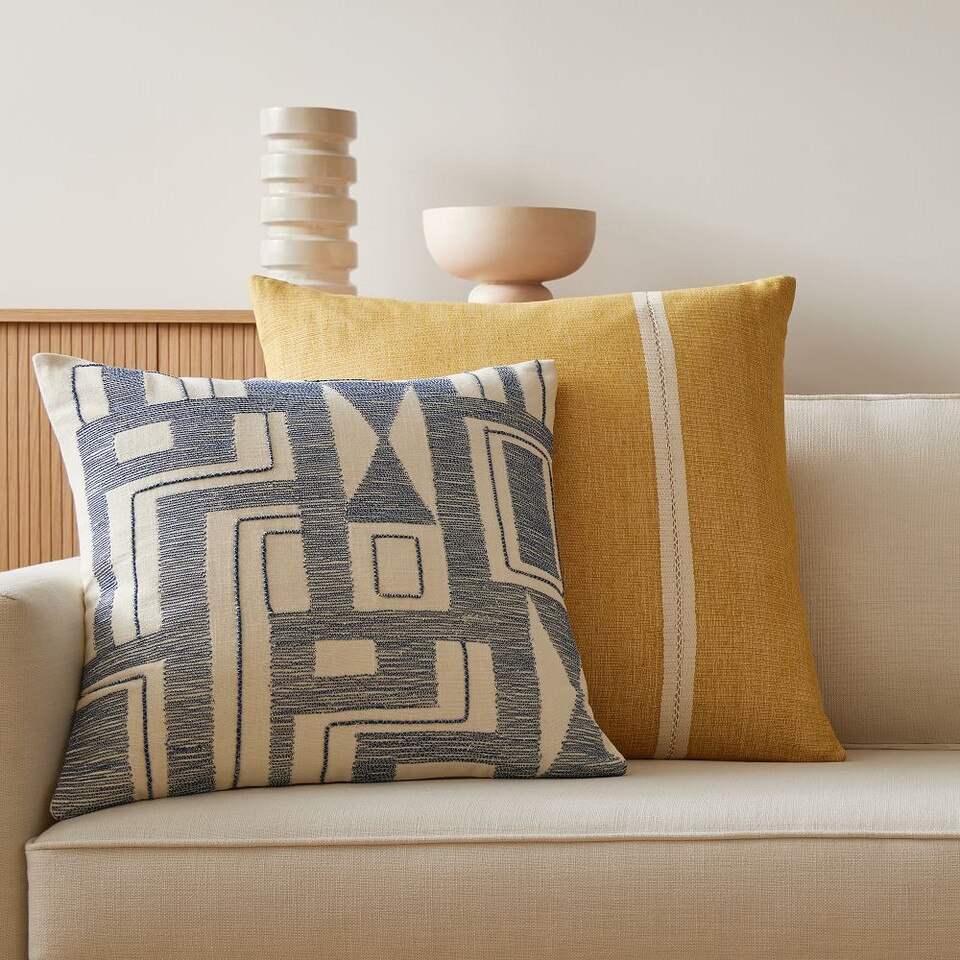 Embroidered Blank Shapes Cushion Cover West Elm Australia